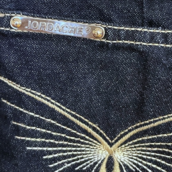 Vintage 1970s Jordache dark wash a-line midi denim skirt with front middle slit - Picture 11 of 12